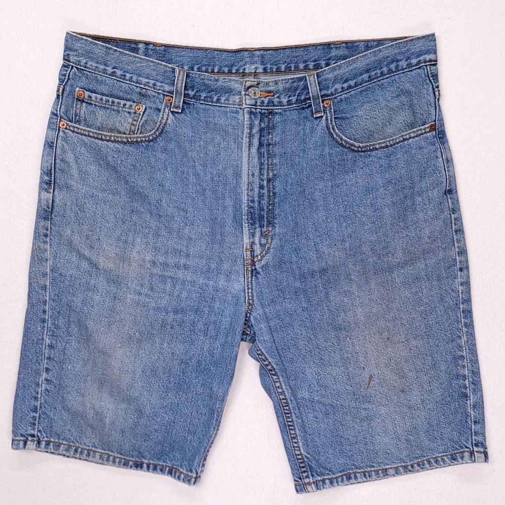 Levis 505 Regular Fit Denim Shorts Mens 40 Blue Medium Wash Cotton 345052111